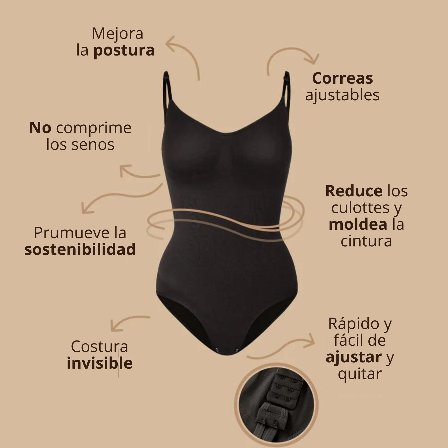 Body Modelador (Reduce Medidas, Levanta Busto, Efecto Levanta Glúteos)+ Regalo - Parche Adelgazante💖🩷