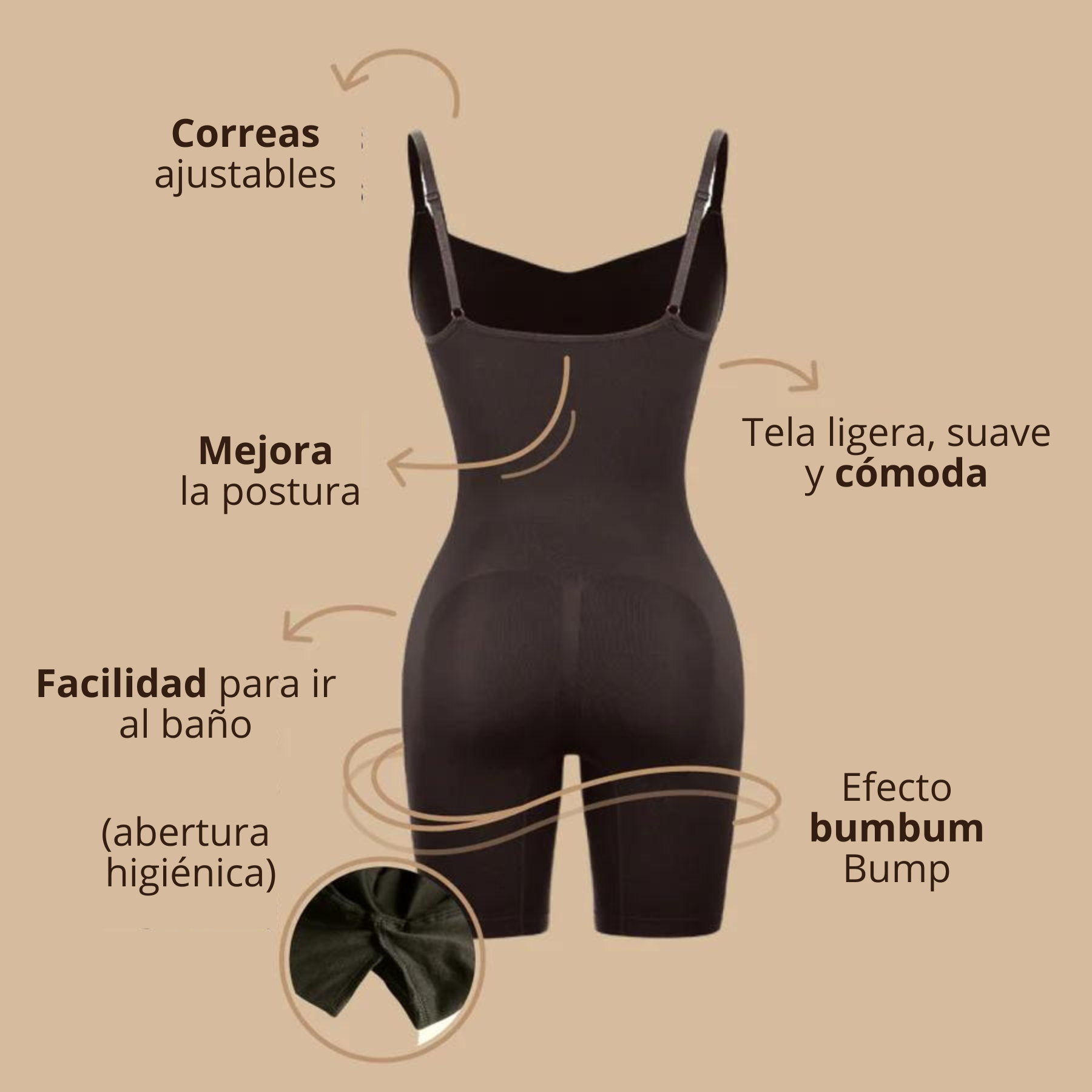 Body Modelador (Reduce Medidas, Levanta Busto, Efecto Levanta Glúteos)+ Regalo - Parche Adelgazante💖🩷