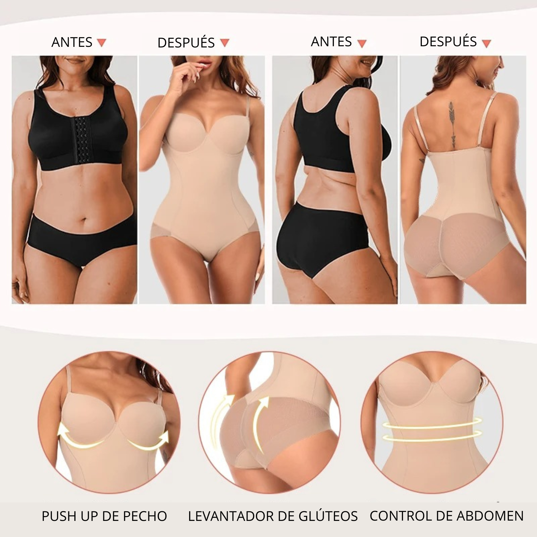 Body Modelador (Reduce Medidas, Levanta Busto, Efecto Levanta Glúteos)+ Regalo - Parche Adelgazante💖🩷