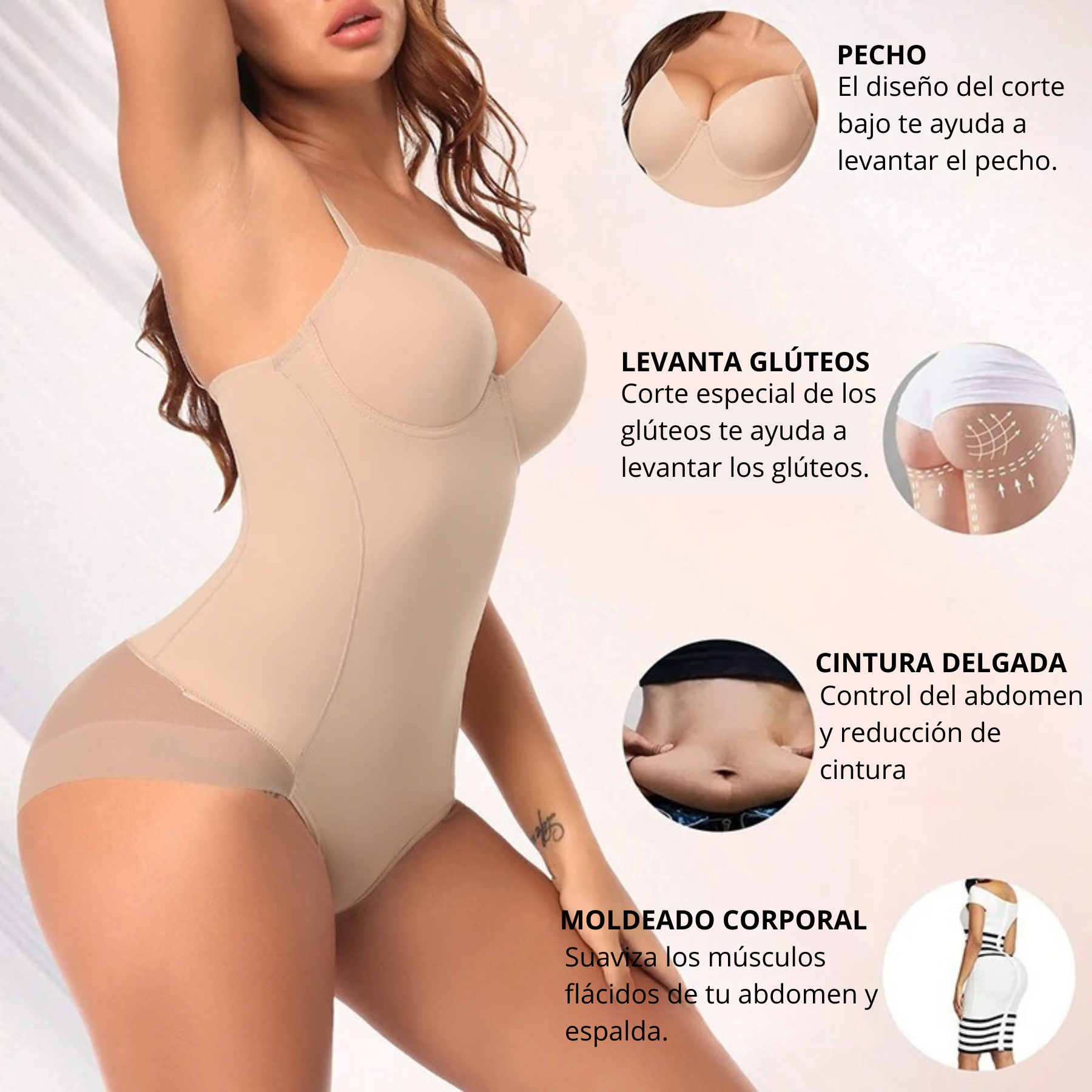 Body Modelador (Reduce Medidas, Levanta Busto, Efecto Levanta Glúteos)+ Regalo - Parche Adelgazante💖🩷