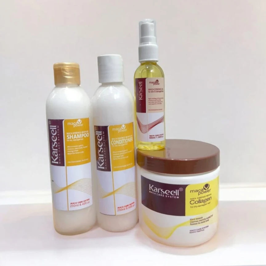 Sólo HOY! ¡4 en 1 - Kit Completo Karseell! ¡Mascarilla, Shampoo, Acondicionador y Aceite Reparador! 🔥