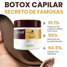 Mascarilla Karseell® Collagen Original 500ml– Cabello Hidratado, Reparado y Fuerte Siempre 💖 + brinde (Serum Facial Antienvejecimiento)