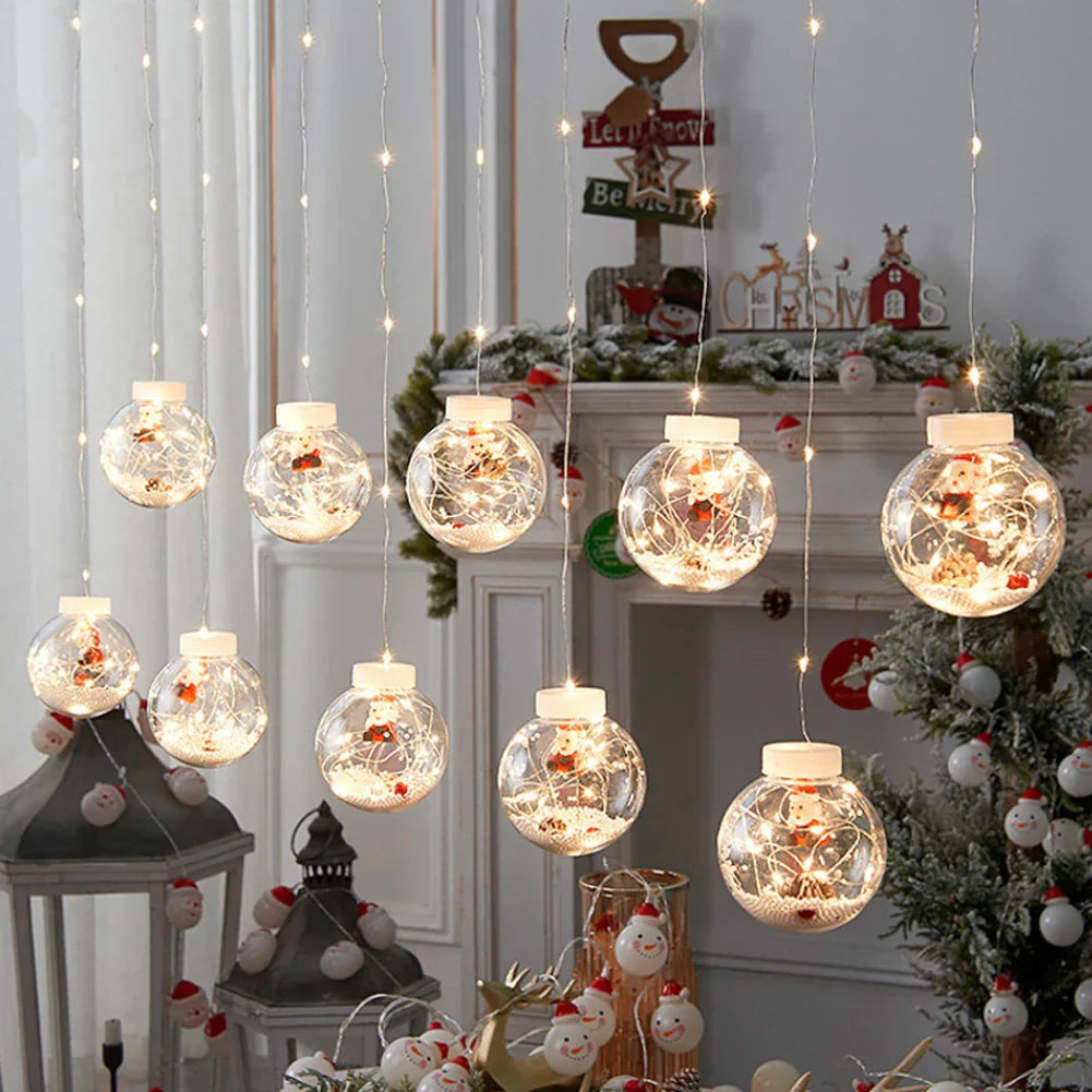 Cortina de Luz LED Bolas de Navidad- ¡Super oferta hasta hoy!🌟🎄