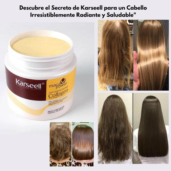 Mascarilla de Colágeno Original Karseell 500 ml – Cabello Hidratado, Reparado y Fuerte Siempre ¡Llévate 2 al Precio de 1!💖