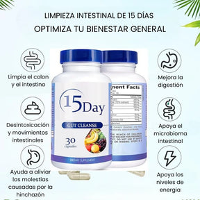 Day Cleanse Detox Limpieza 15 Días- Desintoxicación Avanzada Inntestinal Sin Sabor 30 Cápsulas 🌾