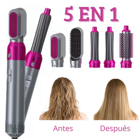 Deluxe Hair Cepillo Iónico Secador Alisador Rizador Peine 5 En 1 💓