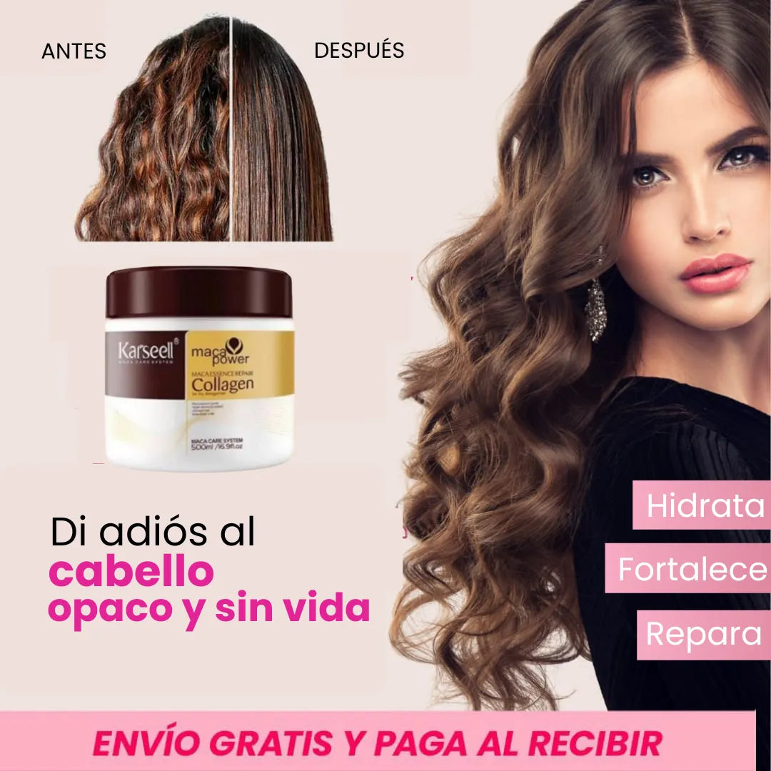 Mascarilla Karseell® Collagen 500ml– Cabello Hidratado, Reparado y Fuerte Siempre 💖