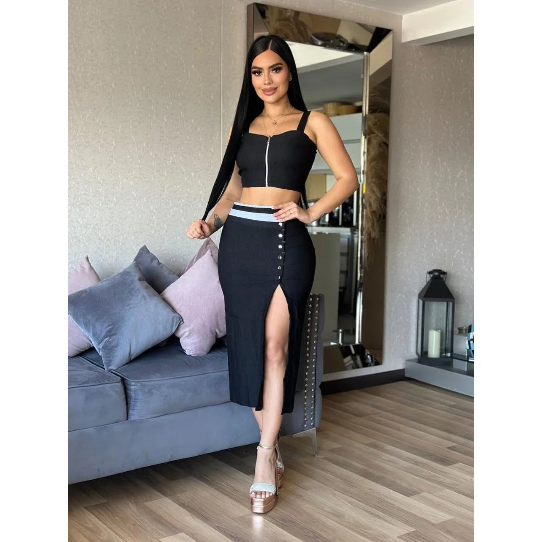 Diva Set® – Conjunto Femenino de Falda y Blusa: Comodidad Chic💖 ¡Oferta Black solo por hoy!🔥